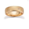 Trauringe mit Struktur und Diamanten in unterschiedlichen Farben Design