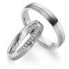 Trauringe exklusiv mehrfarbige Diamanten Design Platin Weißgold