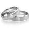 Trauringe Design mit Diamanten in Weißgold und Platin