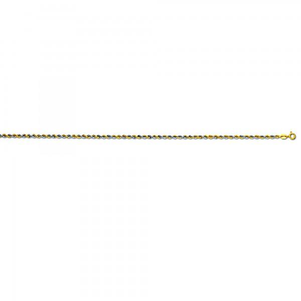 Kordel hohl 2,70 mm 333/- Gelbgold / Weißgold Armband