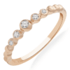 Moderner Kugelring in Roségold mit Diamanten