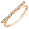 Moderner Ring mit Brillanten besetzt in Roségold