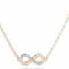 Infinity-Halskette mit Brillanten – 585 Gold (Weiß, Rot, Gelb)