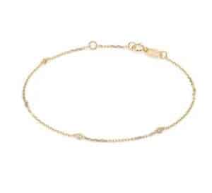Filigranes Brillant-Armband – 585 Gold (Weiß, Gelb, Rot)