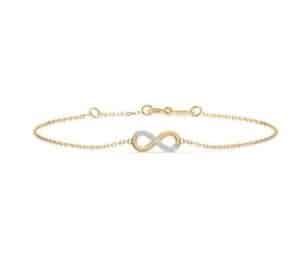 Infinity-Armband mit Brillanten  – 585 Gold (Weiß, Gelb, Rot)