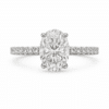Stella Verlobungsring mit 2 Karat Oval (Labor) Diamant, 950/- Platin