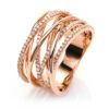 Kordelring mit mehrfach Steinbesatz in Rotgold