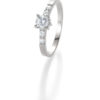 Verlobungsring mit Diamant - 4er-Krappenfassung mit seitlichem Steinbesatz - Breuning - 41/05405 - Weiß