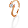Verlobungsring mit Diamant - Geschwungene Spannfassung mit seitlichem Steinbesatz - Breuning - 41/05408 - Rot