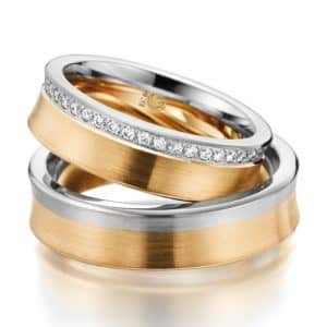 Eheringe - Design - mit Diamanten - RU-1020-1-0