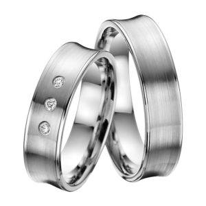 Eheringe - Platin - mit Diamanten - R606-0