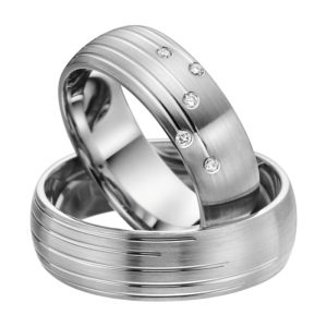 Eheringe - Platin - mit Diamanten - R607-0