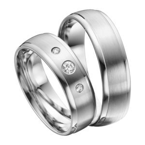 Eheringe - Platin - mit Diamanten - R608-0