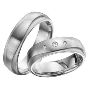 Eheringe - Platin - mit Diamanten - R609-0
