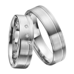 Eheringe - Platin - mit Diamanten - R610-0