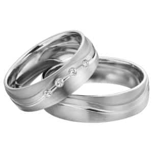 Eheringe - Platin - mit Diamanten - R612-0