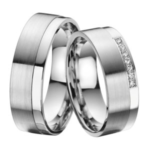 Eheringe - Platin - mit Diamanten - R613-0