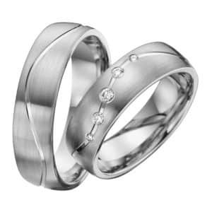 Eheringe - Platin - mit Diamanten - R614-0