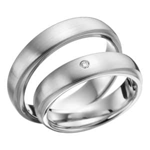 Eheringe - Platin - mit Diamant - R615-0