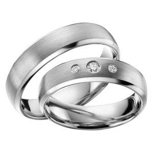 Eheringe - Platin - mit Diamanten - R616-0
