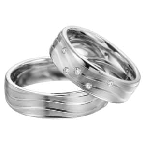 Eheringe - Platin - mit Diamanten - R617-0