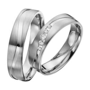 Eheringe - Platin - mit Diamanten - R618-0