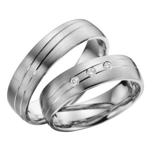 Eheringe - Platin - mit Diamanten - R619-0