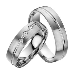 Eheringe - Platin - mit Diamanten - R620-0