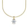 Kette mit Diamantanhänger - 6er-Krappenfassung - Klassisch - Gelbgold - Gold