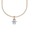 Kette mit Diamantanhänger - 6er-Krappenfassung - Klassisch - Rotgold - Roségold