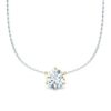 Kette mit Diamantanhänger - 6er-Krappenfassung - Klassisch-0