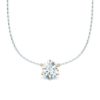 Kette mit Diamantanhänger - 6er-Krappenfassung - Klassisch - Weißgold - Rotgold - Roségold