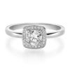 Verlobungsring mit Diamanten - 4er-Krappenfassung - Halo-0