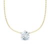 Kette mit Diamantanhänger - 6er-Krappenfassung - Klassisch - Gelbgold - Weißgold