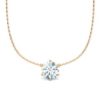 Kette mit Diamantanhänger - 6er-Krappenfassung - Klassisch - Rotgold - Roségold