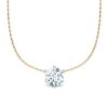 Kette mit Diamantanhänger - 6er-Krappenfassung - Klassisch - Rotgold - Weißgold
