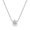 Collier mit Diamant - 6er-Krappenfassung - Klassisch - Weißgold - Platin