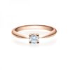 Verlobungsring mit Diamant in Rosegold - 4er-Krappenfassung - Modern