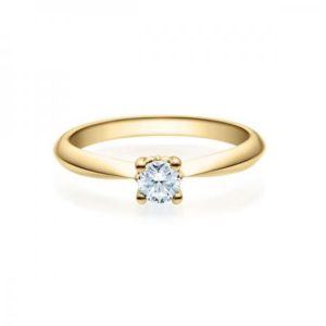 Verlobungsring mit Diamant - 4er-Krappenfassung - Rubin - 18009