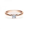 Verlobungsring in Rosegold mit Diamant - 4er-Krappenfassung - Rubin - 18002