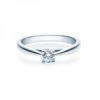 Verlobungsring mit Diamant - 4er-Krappenfassung - Rubin - 18002