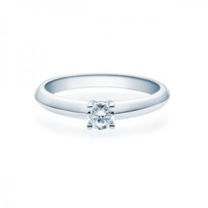 Verlobungsring in weiß mit Diamant - 4er-Krappenfassung - Klassisch