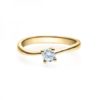 Verlobungsring in Gelbgold mit Diamant - 4er-Krappenfassung - Rubin - 18011