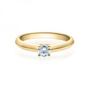 Verlobungsring mit Diamant - 4er-Krappenfassung - Rubin - 18004
