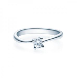 Verlobungsring mit Diamant - 4er-Krappenfassung - Rubin - 18011