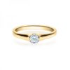 Verlobungsring mit Diamant - Halb-Zargenfassung - Gelbgold- Modern