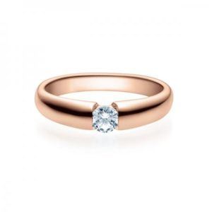 Verlobungsring mit Diamant - Spannfassung - Rosegold- Modern