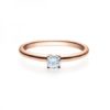 Verlobungsring mit Diamant Rosegold - 4er-Krappenfassung - Rubin - 18018