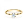 Verlobungsring mit Diamant - 4er-Krappenfassung - Gelbgold-Rubin - 18010