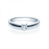 Verlobungsring mit Diamant - Spannfassung - Weiß- Modern